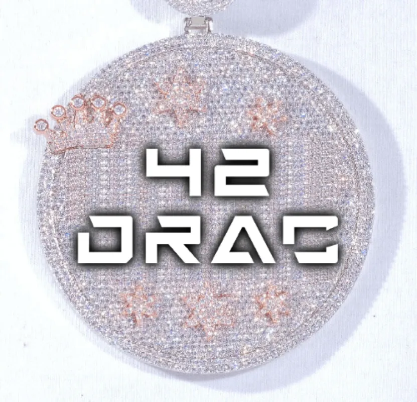 CUSTOM LETTER NECKLACE 3D BIG CROWN DISC sold by The GUU Shop