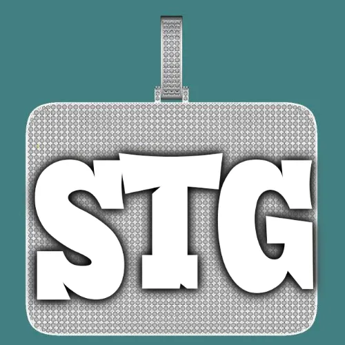 CUSTOM LETTER NECKLACE 3D BIG SQUARE sold by The GUU Shop