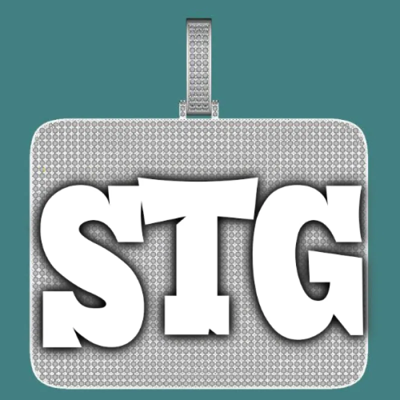 CUSTOM LETTER NECKLACE 3D BIG SQUARE made by The GUU Shop