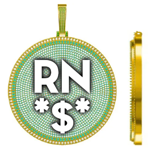 CUSTOM LETTER NECKLACE 3D BIG DISC sold by The GUU Shop