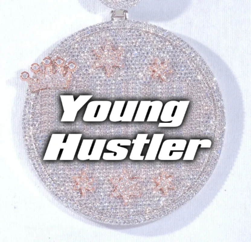 CUSTOM LETTER NECKLACE 3D BIG CROWN DISC sold by The GUU Shop