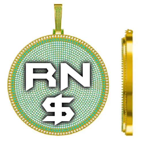 CUSTOM LETTER NECKLACE 3D BIG DISC sold by The GUU Shop