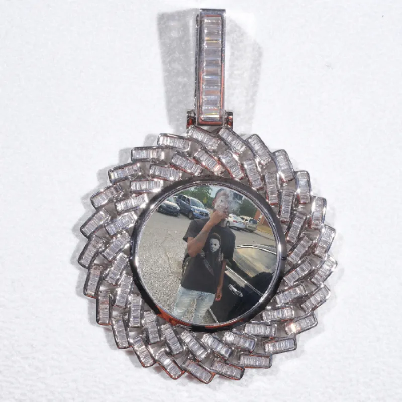 Large 3D Baguette Custom Picture Pendant sold by The GUU Shop