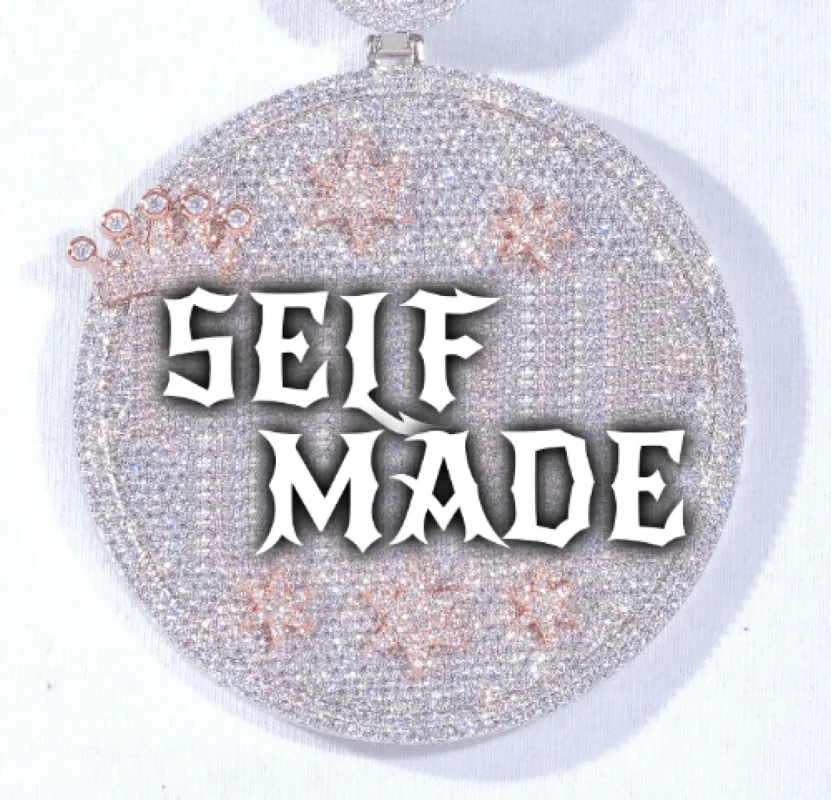 CUSTOM LETTER NECKLACE 3D BIG CROWN DISC sold by The GUU Shop