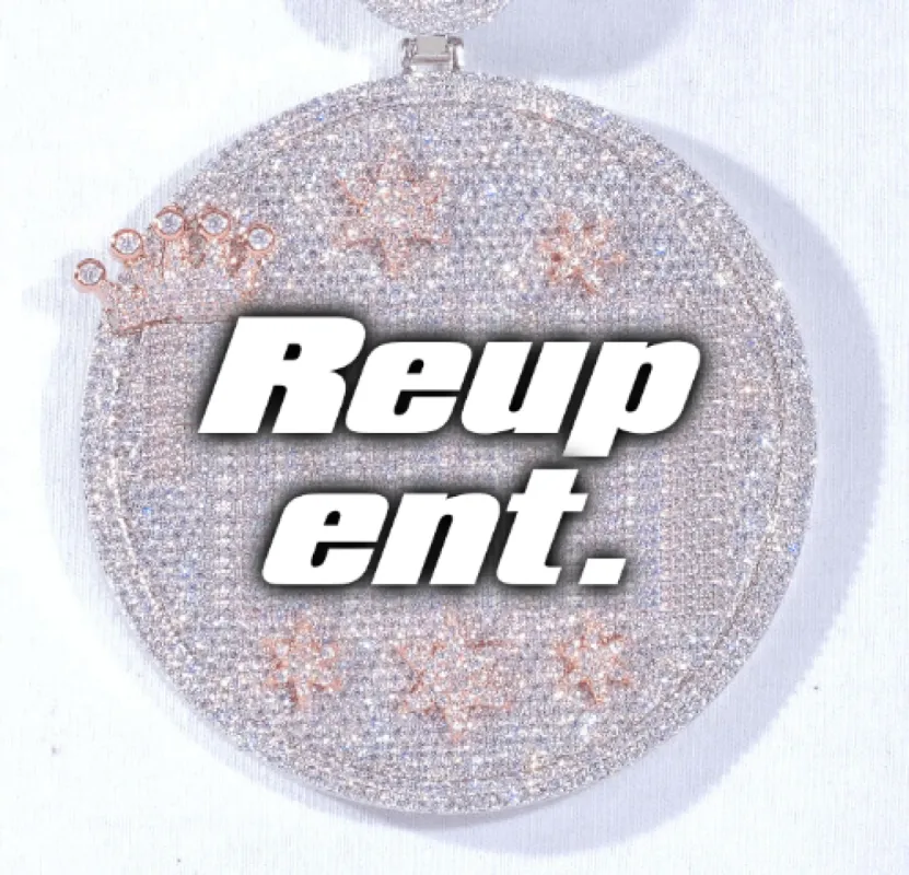 CUSTOM LETTER NECKLACE 3D BIG CROWN DISC sold by The GUU Shop