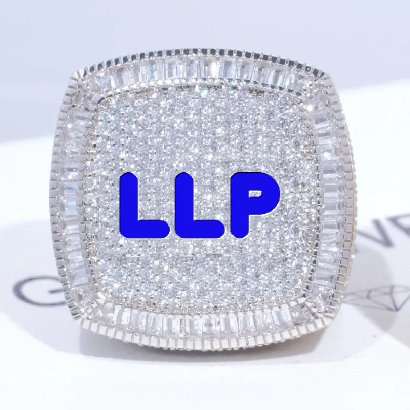 CUSTOM LETTER 3D ICED RING sold by The GUU Shop