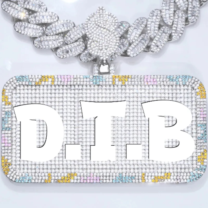 CUSTOM LETTER NECKLACE 3D COLORFUL SQUARE sold by The GUU Shop