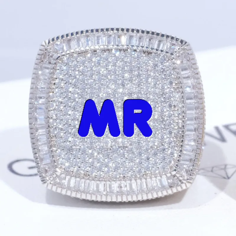 CUSTOM LETTER 3D ICED RING sold by The GUU Shop