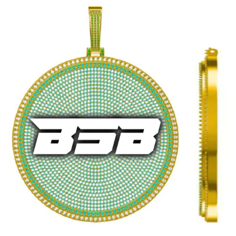 CUSTOM LETTER NECKLACE 3D BIG DISC sold by The GUU Shop