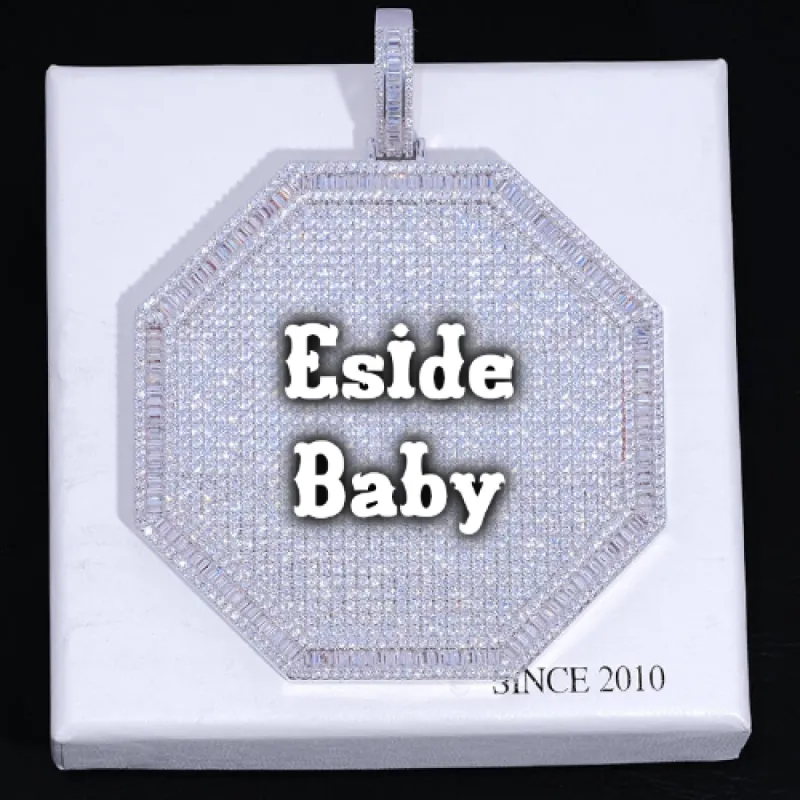 CUSTOM LETTER NECKLACE 3D BIG OCTAGON sold by The GUU Shop