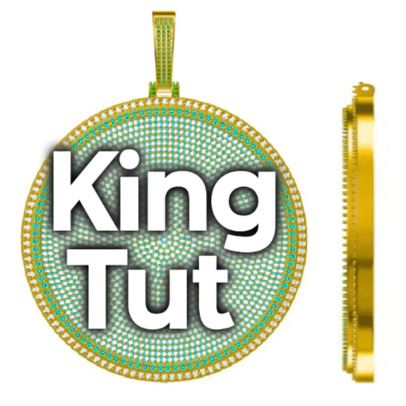 CUSTOM LETTER NECKLACE 3D BIG DISC sold by The GUU Shop