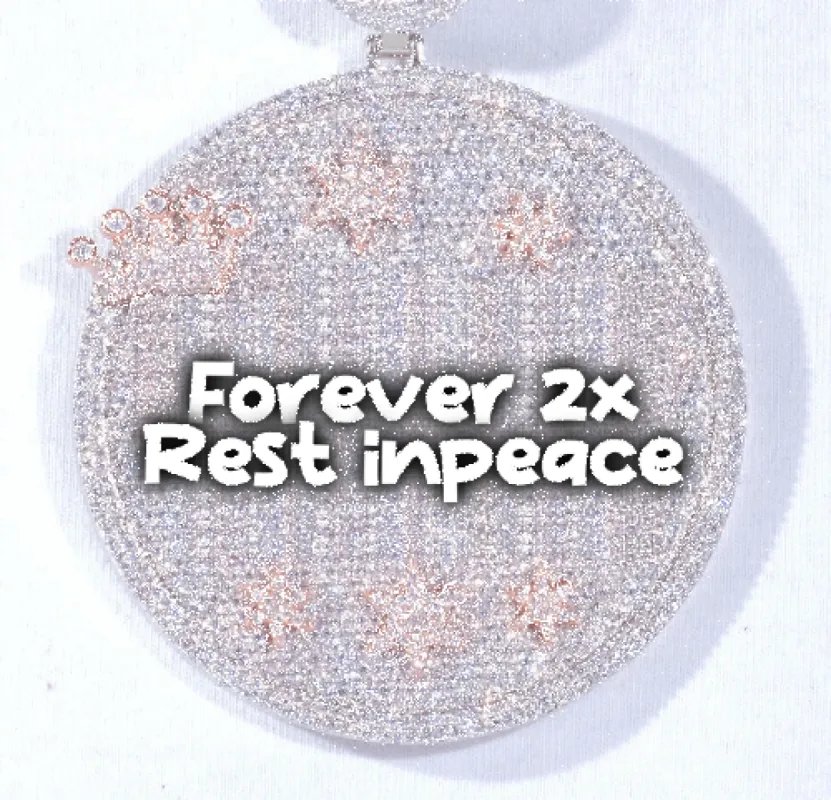 CUSTOM LETTER NECKLACE 3D BIG CROWN DISC sold by The GUU Shop