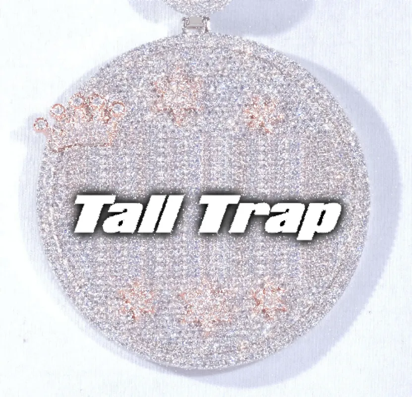 CUSTOM LETTER NECKLACE 3D BIG CROWN DISC sold by The GUU Shop