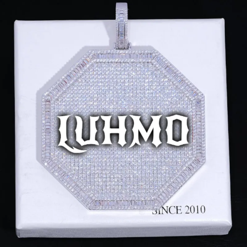 CUSTOM LETTER NECKLACE 3D BIG OCTAGON sold by The GUU Shop