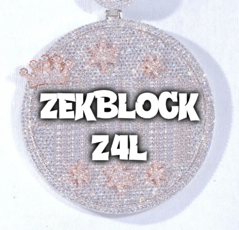 CUSTOM LETTER NECKLACE 3D BIG CROWN DISC sold by The GUU Shop