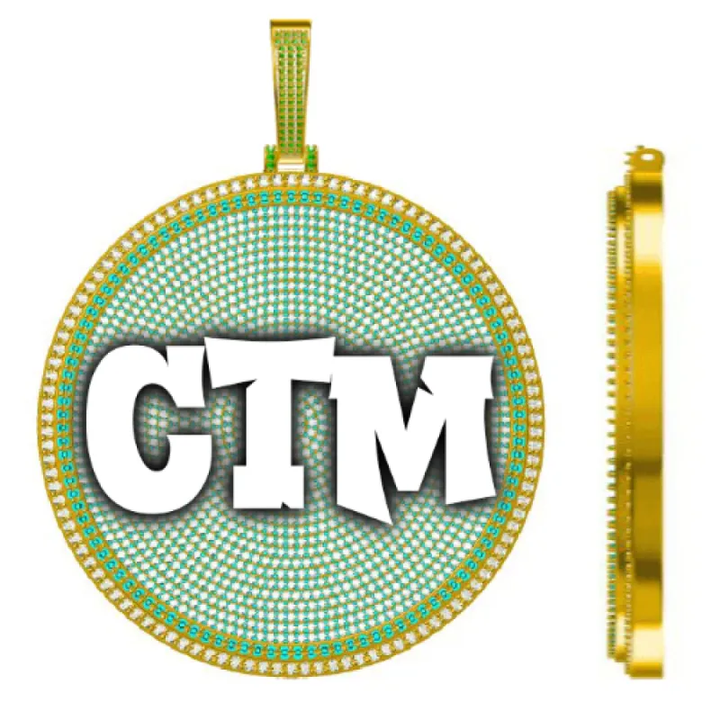 CUSTOM LETTER NECKLACE 3D BIG DISC sold by The GUU Shop