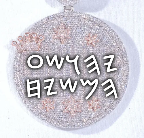 CUSTOM LETTER NECKLACE 3D BIG CROWN DISC sold by The GUU Shop