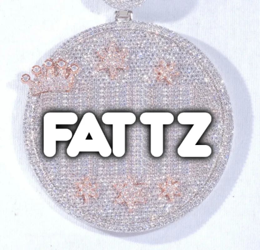 CUSTOM LETTER NECKLACE 3D BIG CROWN DISC sold by The GUU Shop