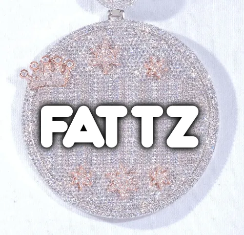 CUSTOM LETTER NECKLACE 3D BIG CROWN DISC sold by The GUU Shop