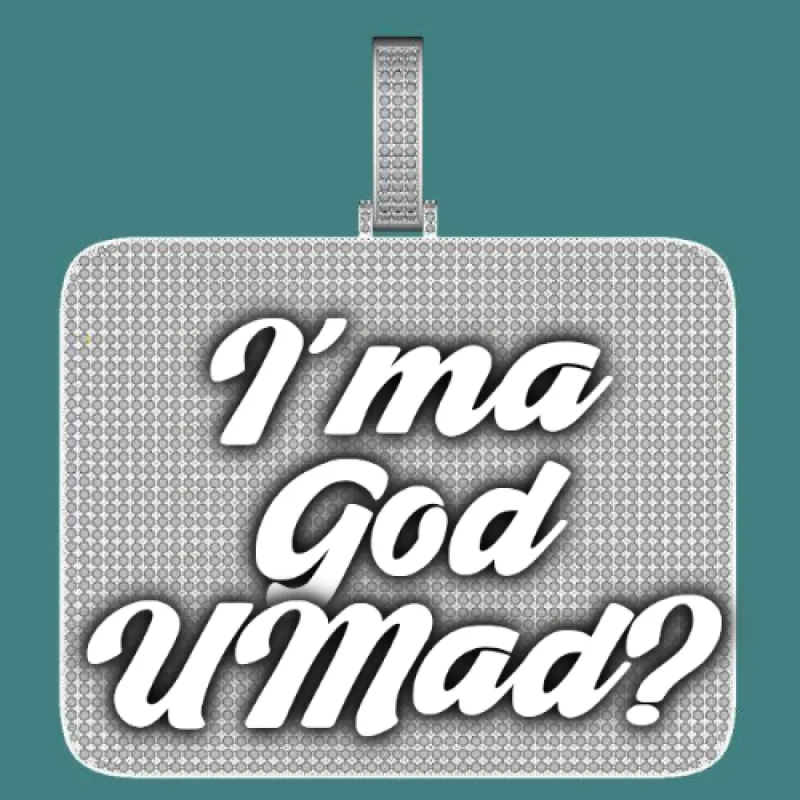 CUSTOM LETTER NECKLACE 3D BIG SQUARE sold by The GUU Shop