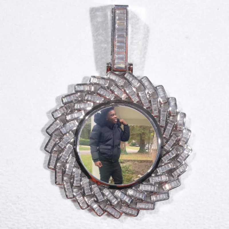Large 3D Baguette Custom Picture Pendant sold by The GUU Shop