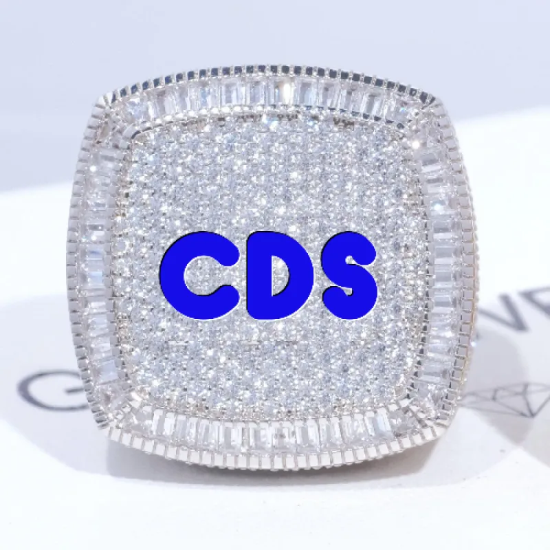 CUSTOM LETTER 3D ICED RING sold by The GUU Shop