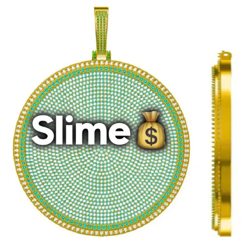 CUSTOM LETTER NECKLACE 3D BIG DISC sold by The GUU Shop