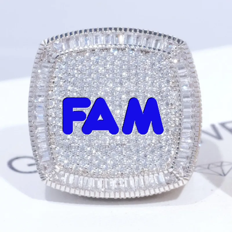 CUSTOM LETTER 3D ICED RING sold by The GUU Shop