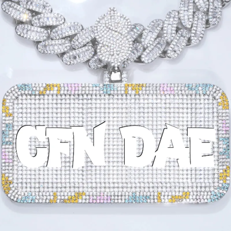 CUSTOM LETTER NECKLACE 3D COLORFUL SQUARE sold by The GUU Shop