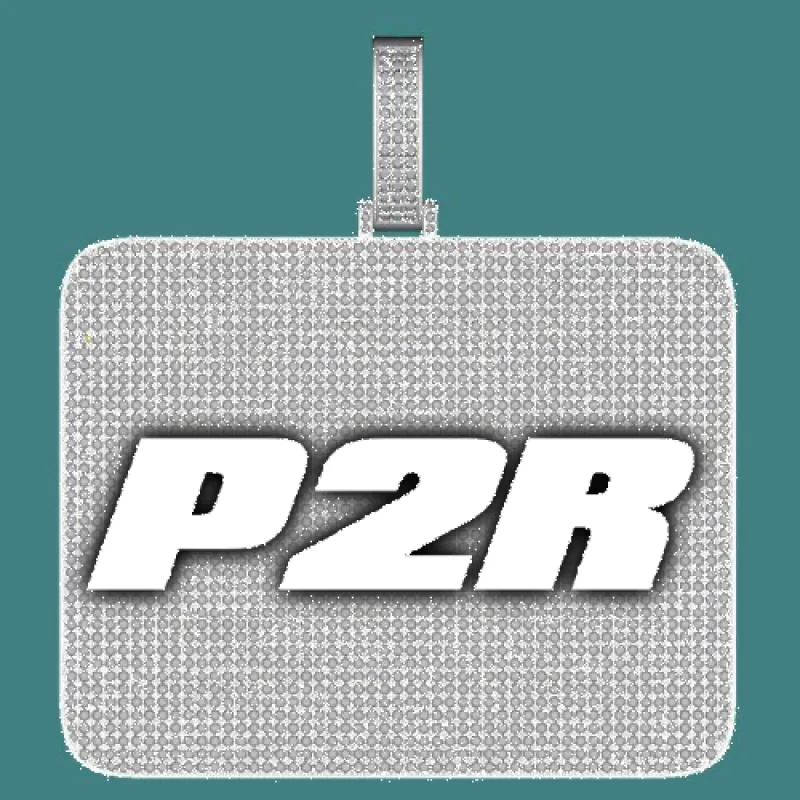 CUSTOM LETTER NECKLACE 3D BIG SQUARE sold by The GUU Shop