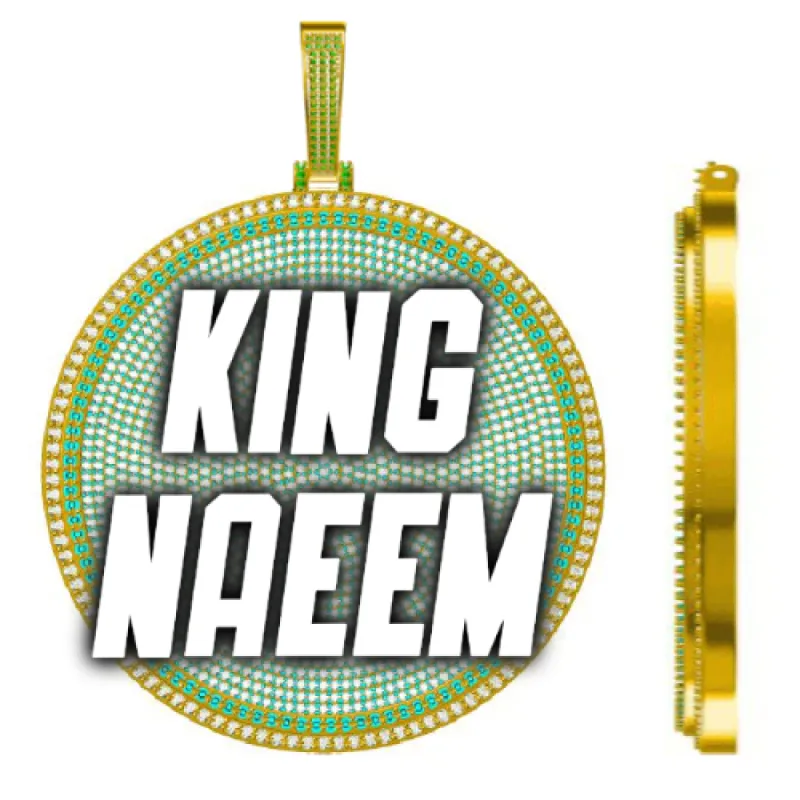 CUSTOM LETTER NECKLACE 3D BIG DISC sold by The GUU Shop