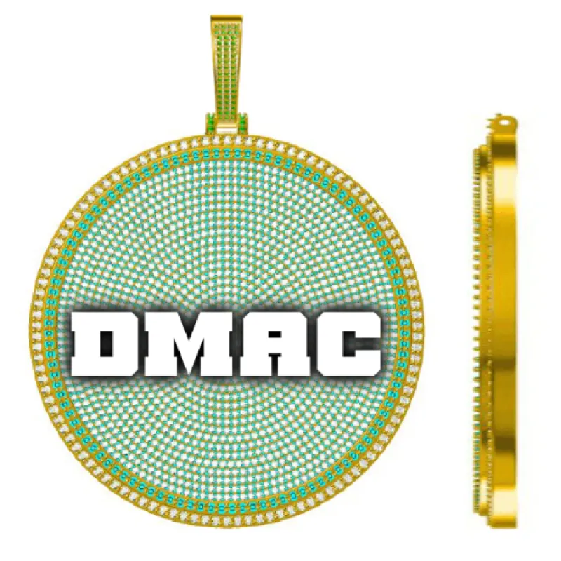 CUSTOM LETTER NECKLACE 3D BIG DISC sold by The GUU Shop