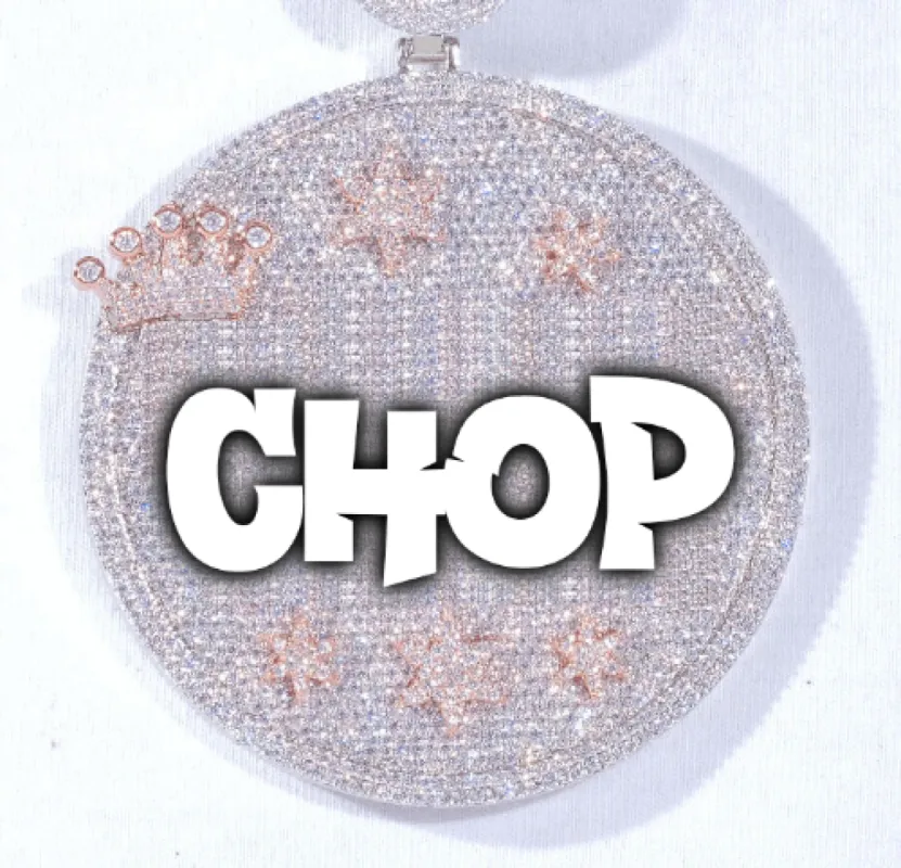 CUSTOM LETTER NECKLACE 3D BIG CROWN DISC sold by The GUU Shop