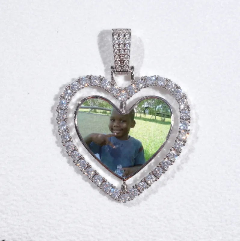 3D Spinning 2-Faced Heart Custom Picture Pendant sold by The GUU Shop