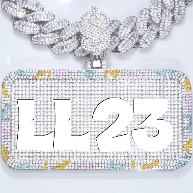 CUSTOM LETTER NECKLACE 3D COLORFUL SQUARE sold by The GUU Shop