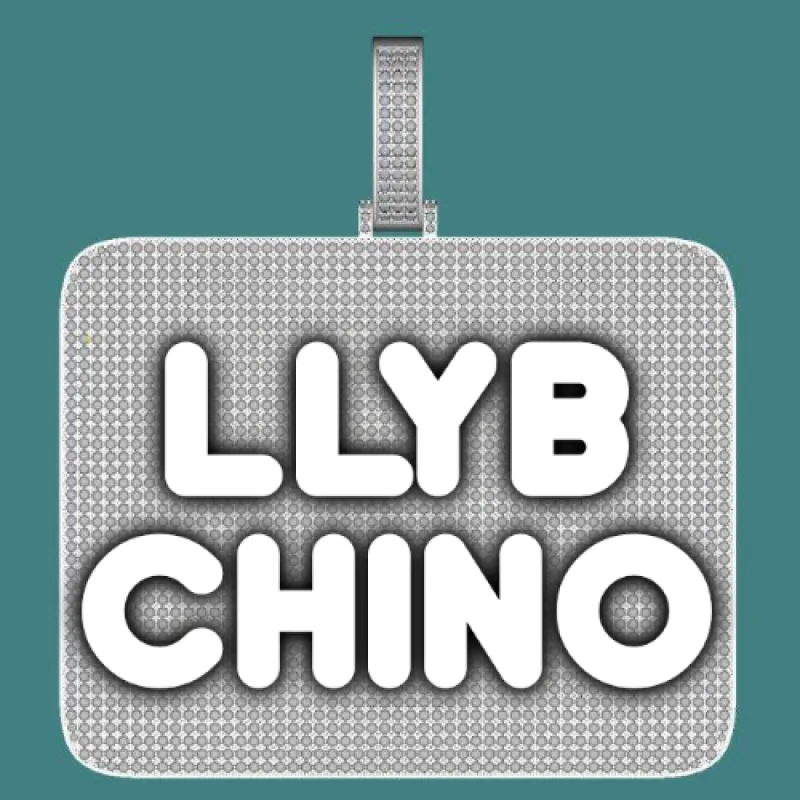 CUSTOM LETTER NECKLACE 3D BIG SQUARE sold by The GUU Shop