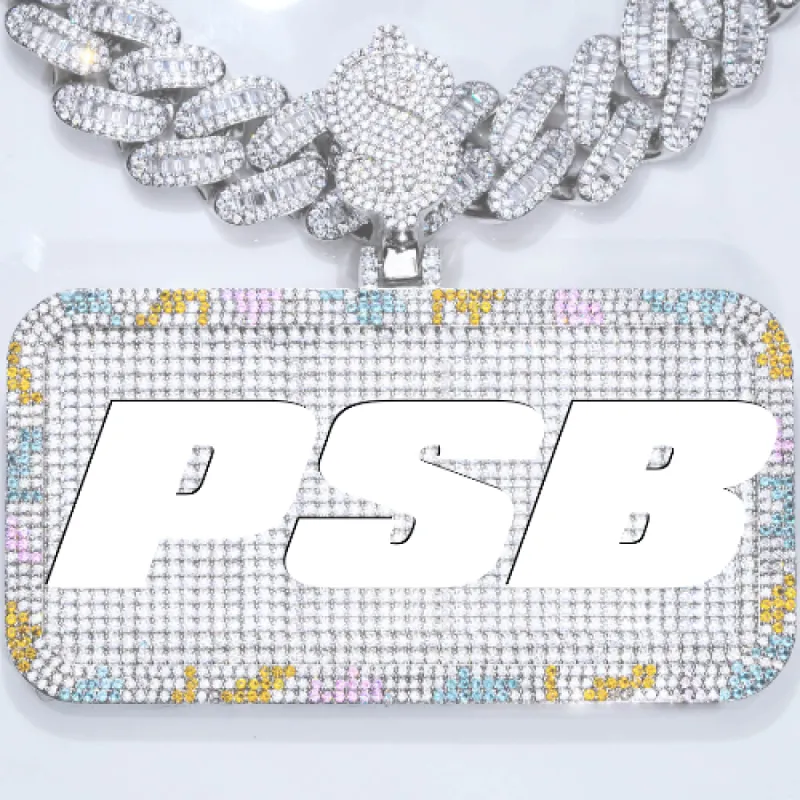 CUSTOM LETTER NECKLACE 3D COLORFUL SQUARE sold by The GUU Shop