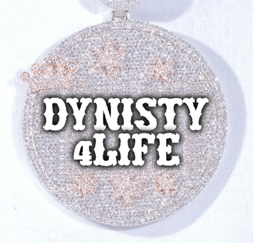 CUSTOM LETTER NECKLACE 3D BIG CROWN DISC sold by The GUU Shop