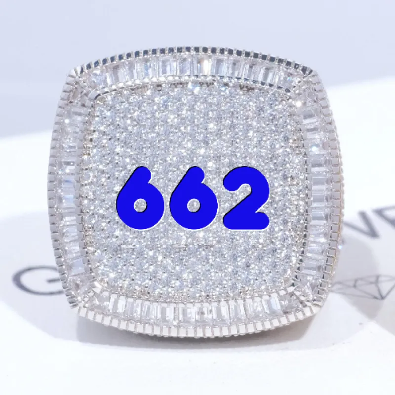 CUSTOM LETTER 3D ICED RING sold by The GUU Shop