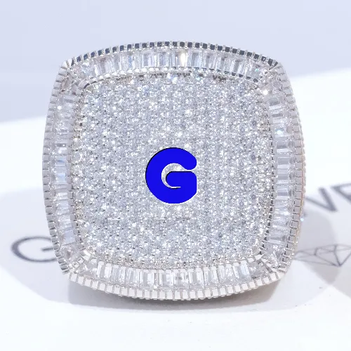 CUSTOM LETTER 3D ICED RING sold by The GUU Shop