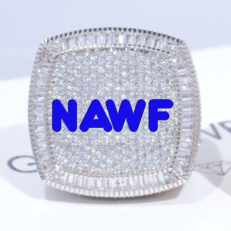 CUSTOM LETTER 3D ICED RING sold by The GUU Shop