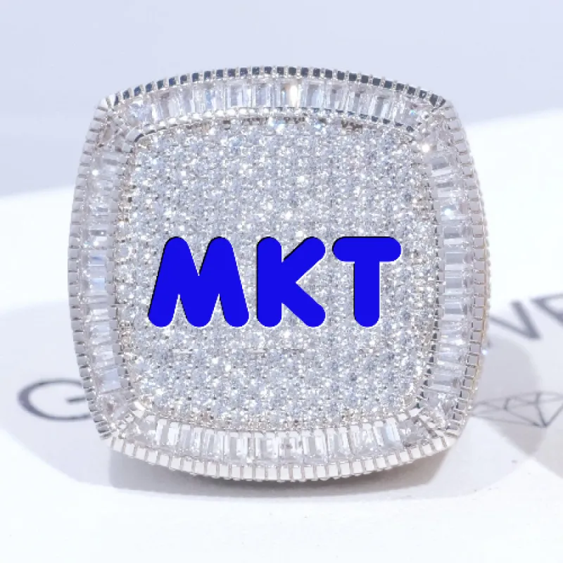 CUSTOM LETTER 3D ICED RING sold by The GUU Shop