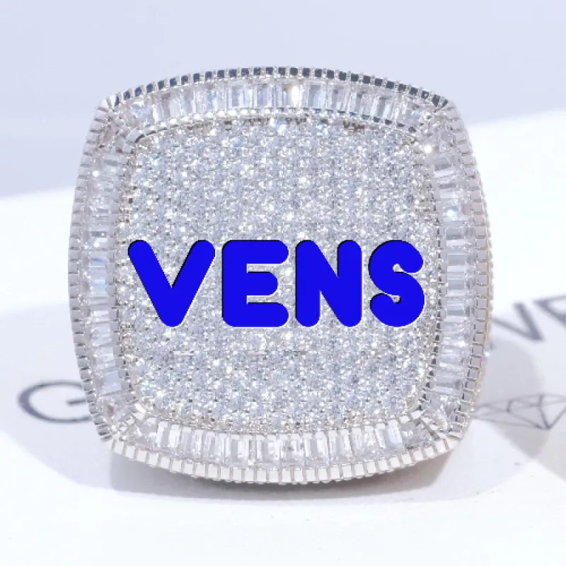 CUSTOM LETTER 3D ICED RING sold by The GUU Shop