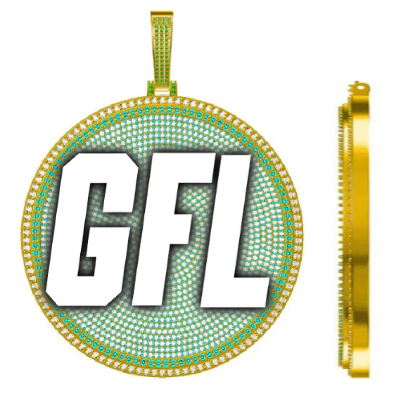 CUSTOM LETTER NECKLACE 3D BIG DISC sold by The GUU Shop