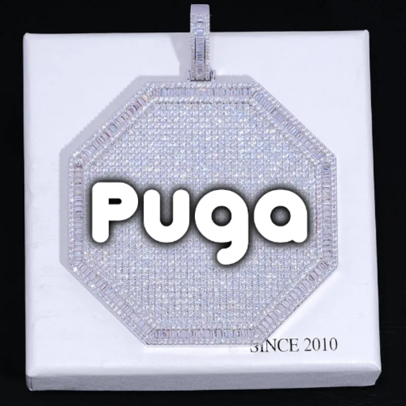 CUSTOM LETTER NECKLACE 3D BIG OCTAGON sold by The GUU Shop