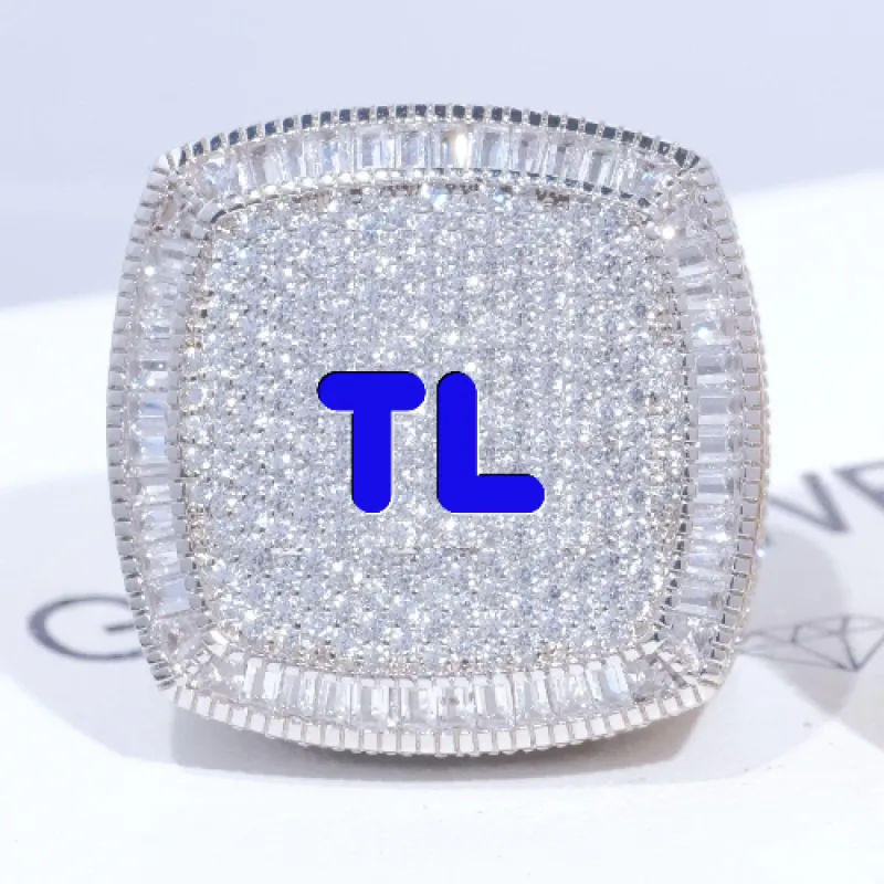 CUSTOM LETTER 3D ICED RING sold by The GUU Shop