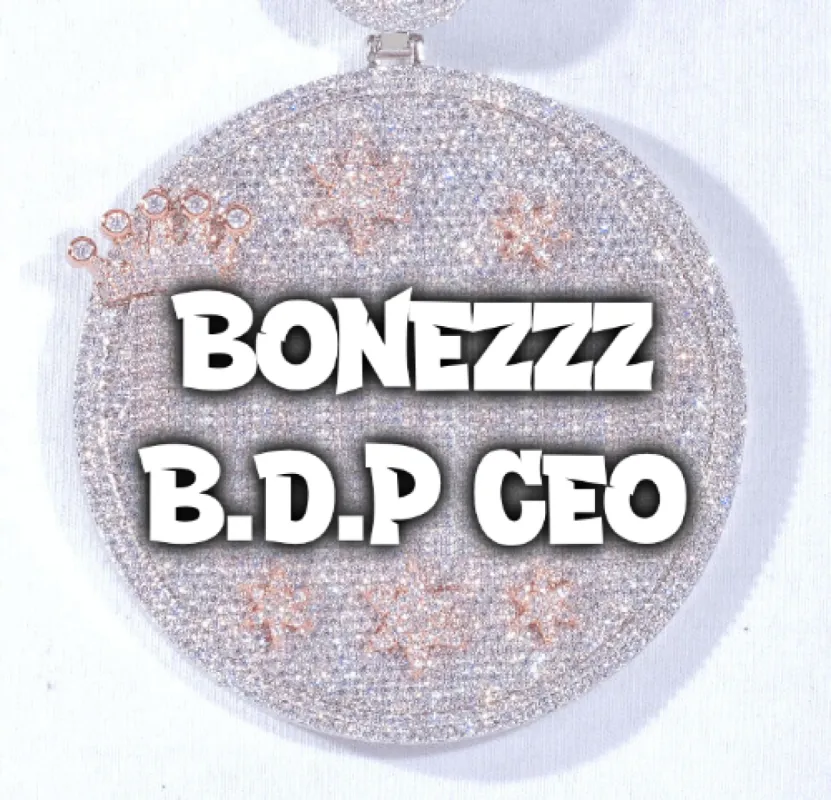 CUSTOM LETTER NECKLACE 3D BIG CROWN DISC sold by The GUU Shop