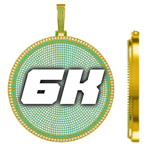 CUSTOM LETTER NECKLACE 3D BIG DISC sold by The GUU Shop