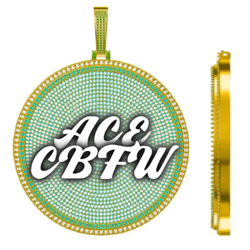 CUSTOM LETTER NECKLACE 3D BIG DISC sold by The GUU Shop