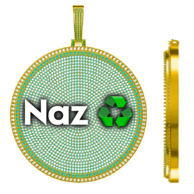 CUSTOM LETTER NECKLACE 3D BIG DISC sold by The GUU Shop